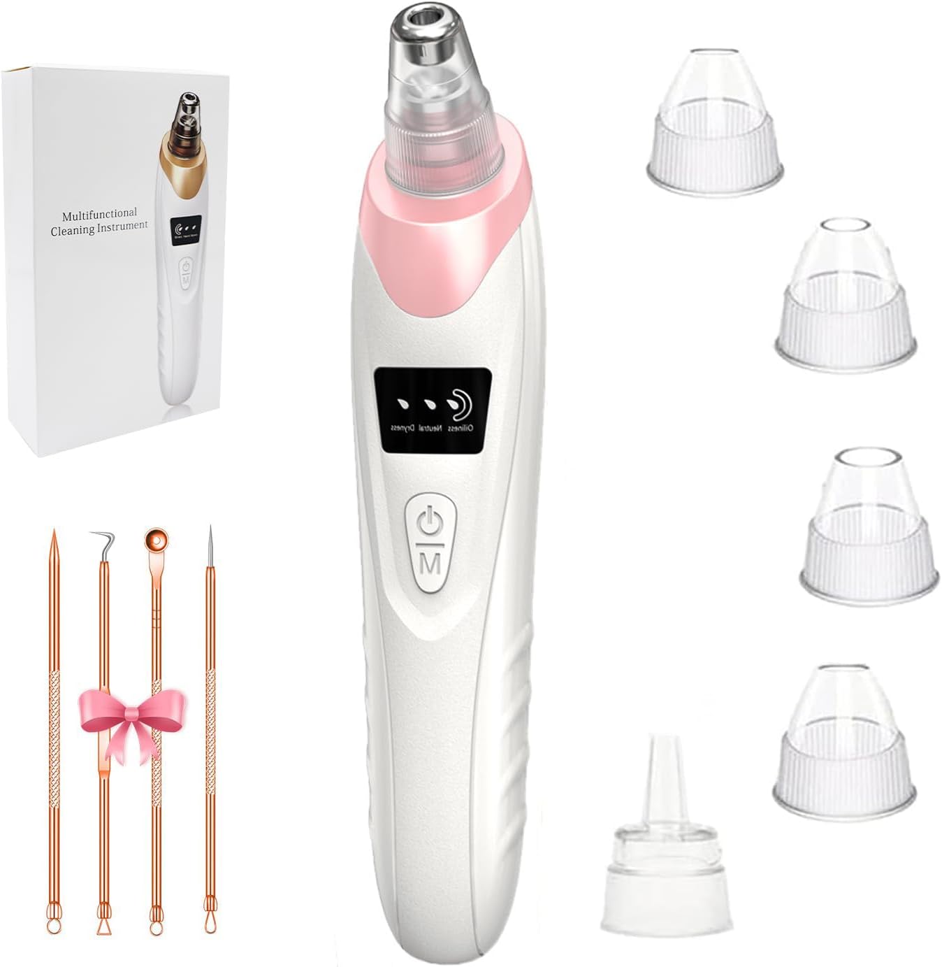 2025 Blackhead Remover Pore Vacuum,Facial Pore Cleaner-5 Suction Power,5 Probes,USB Rechargeable Blackhead Vacuum Kit Electric Acne Extractor Tool for Adult