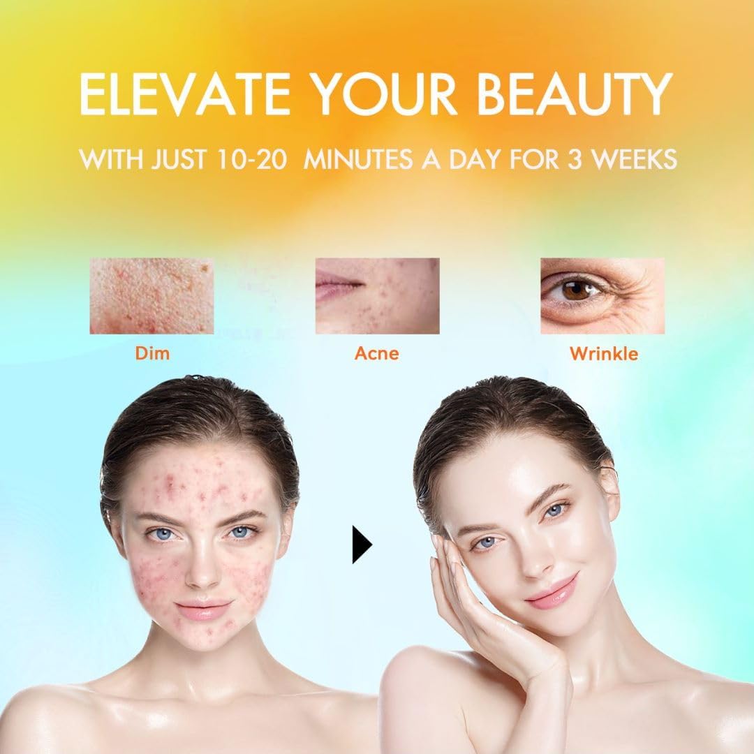 LED Facial Mask Red Light Therapy Equipment FSA HSA Eligible Beauty Skin Care Expert Led-Face-Tool 7 in 1 Beauty Equipment for Acne Reduction Skin Rejuvenation Anti-Aging Wrinkle