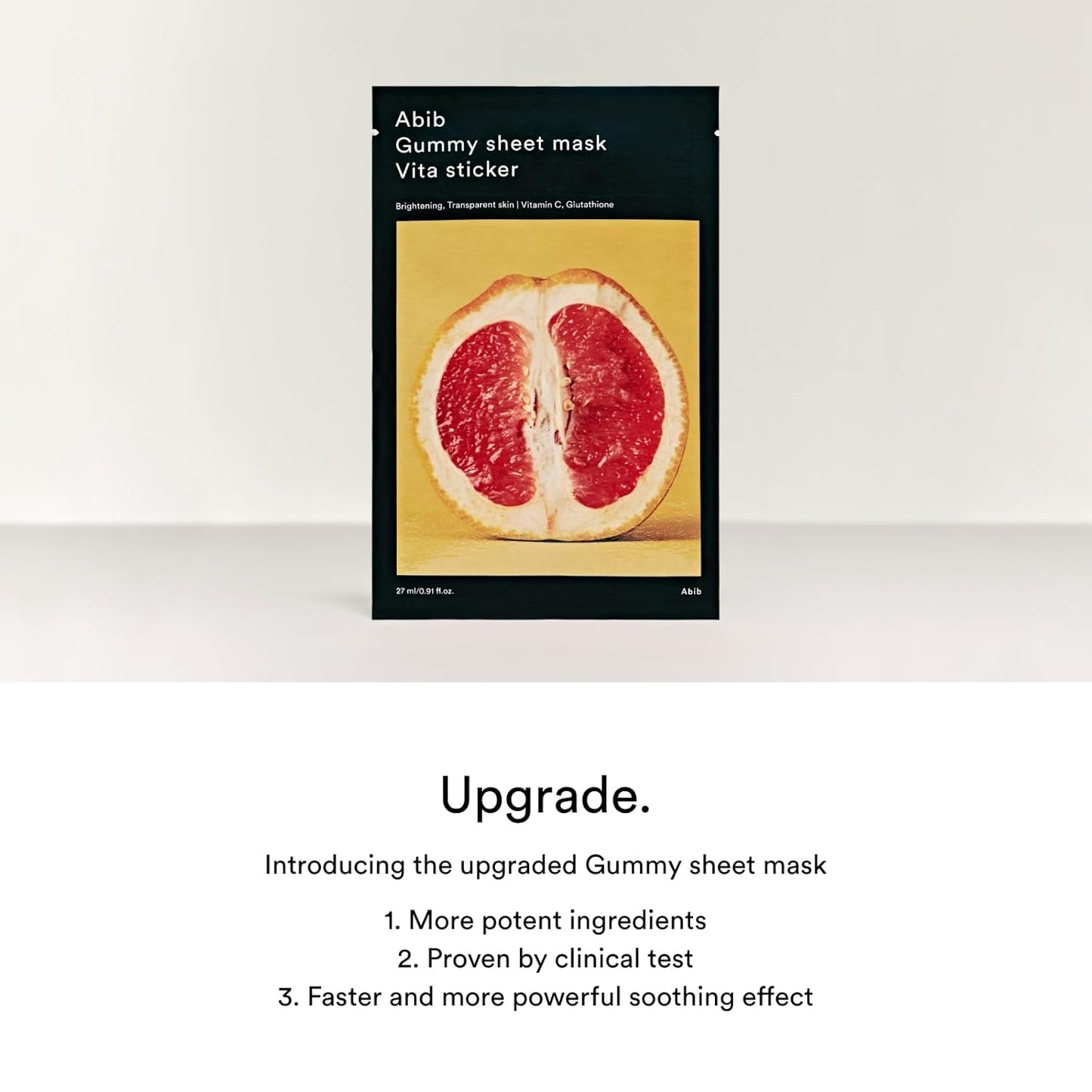 Abib Gummy Sheet Mask Vita Sticker(10 sheets) IBrightening & Soothing Sheet Mask with Niacinamide, Cica, Peptides & Vitamin Complex, Korean Skincare for Sensitive Skin