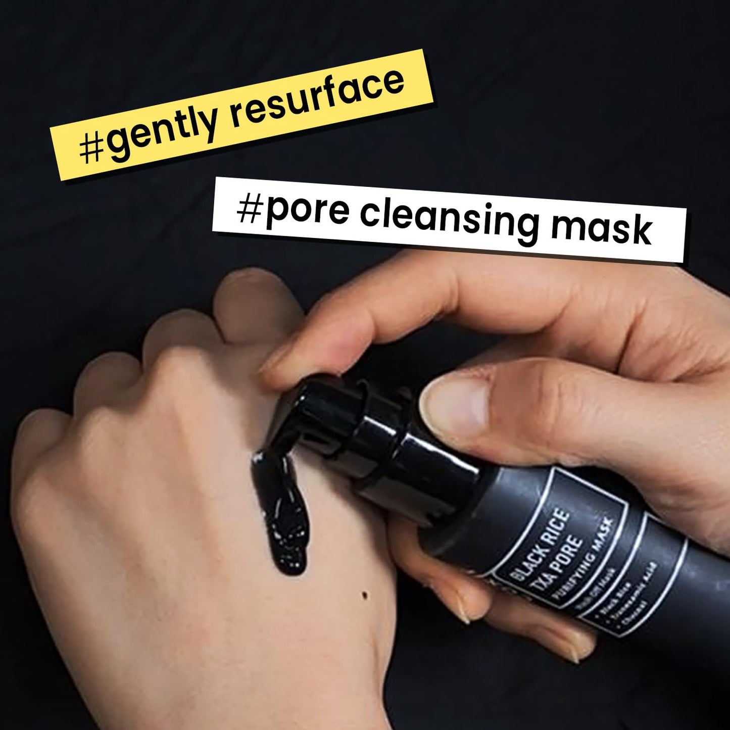 Coxir TXA Black Rice Pore Mask – Korean 3-in-1 Wash-Off Mask Serum with Tranexamic Acid | Pore Purifying, Blackhead Care, Skin Toning | Hydrating Mask Treatment [50ml/1.69 fl.oz]