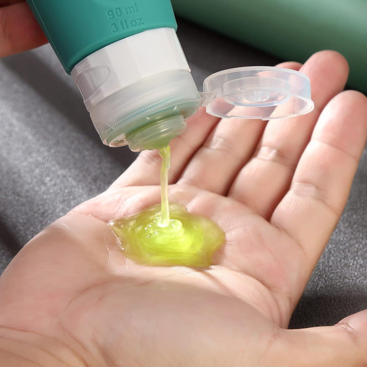 Travel Bottles for Toiletries, Tsa Approved 3oz Travel Size Containers BPA Free Leak Proof Refillable Liquid Silicone Squeezable Travel Accessories for Shampoo Conditioner Lotion (4 Pack)