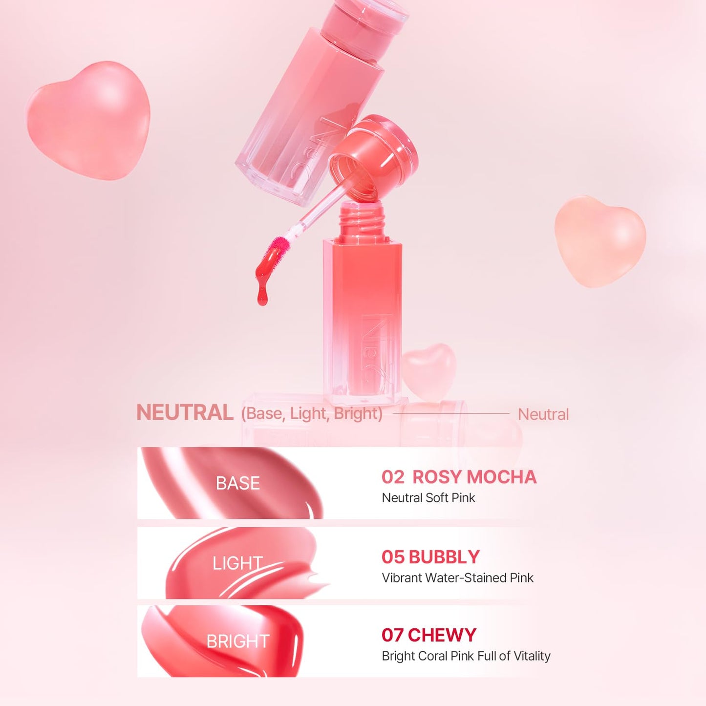2aN Glaze Bouncing Tint – Lightweight, Moisturizing Lip Tint with High-Shine Finish, Smooth, Light Plumping, Comfortable Wear, Korean Makeup (Chewy, 0.16 oz)