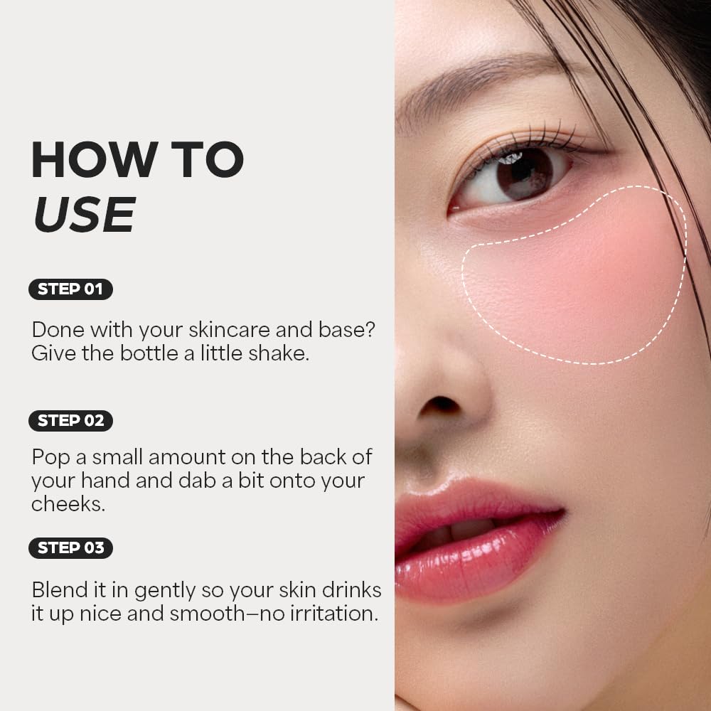 Moist Ampoule Blusher with 50% Moisture Essence | Hydrating & Long-Lasting Blush | 0.68fl.oz (9 Shades) (Ruby Red)