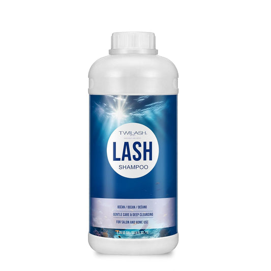 Lash Shampoo Bulk, Eyelash Cleanser for Extensions 1 Liters, Safe Makeup Remover, Non-irritating or Burning Formula Eyelid Foaming Cleanser for Professional Salon and Home Use (Ocean-1L)