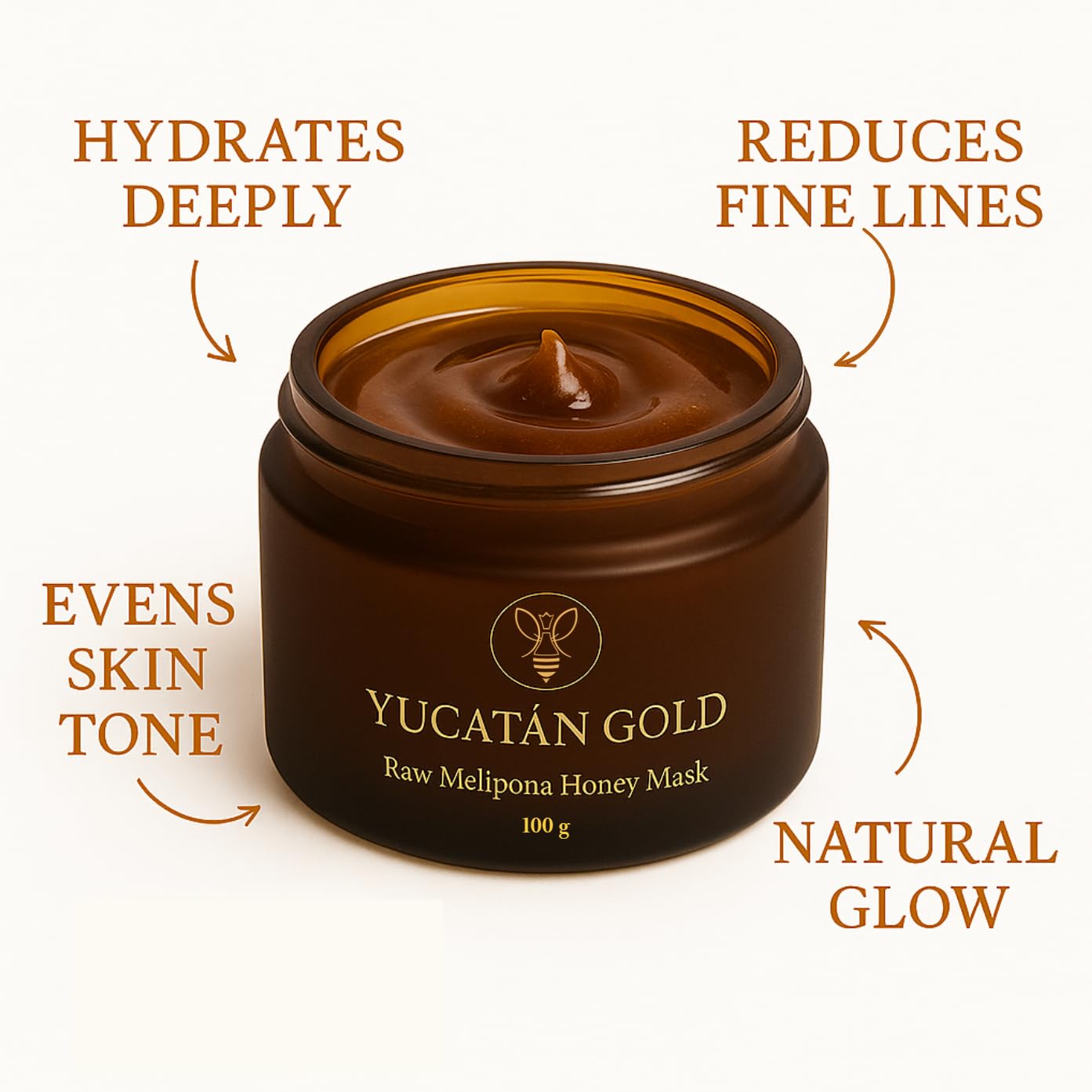 Melipona Honey Face Mask – The All-Natural Solution for Dry Skin, Fine Lines & Youthful Glow With Enzymes & Antioxidants – Soothes Skin After Sun Exposure – Gentle Moisturizer for Sensitive Skin