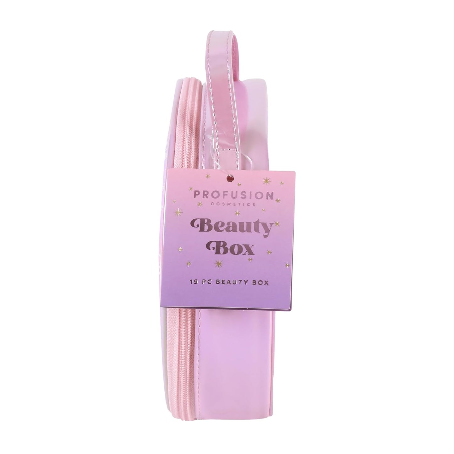 Profusion Cosmetics Frosted Snow Sparkle 19 PC Beauty Box, 1Pc Gorgeous Travel Bag, Eyeliner Pencil, Lip Gloss, Face Mist, 2Pc Lip Mask, 3 Pc Makeup Brushes and 3 Shade Face Palette, 8 Shade Palette