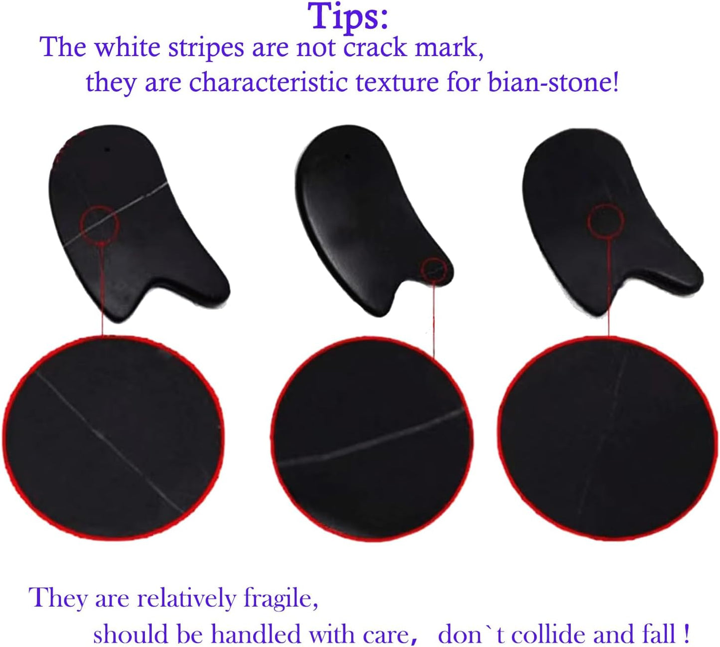 LLY Multifunctional Scraping Massage Comb. Natural Black Sibin Bian Stone. Beauty & Health Care, Relieves Wrinkles, Muscles & Acupoints