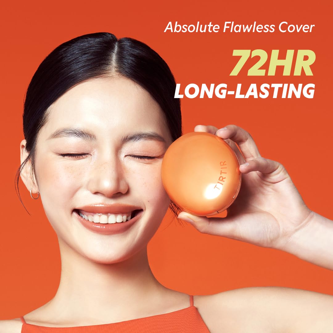 [*Mini Size*] TIRTIR Mask Fit Ai Filter Cushion Foundation | AI-Like Semi-Matte Finish - Up to 72-Hour Medium to Full Coverage Korean BB Cushion Make up Beauty, #37N Peanut Almond, 0.15 Fl Oz