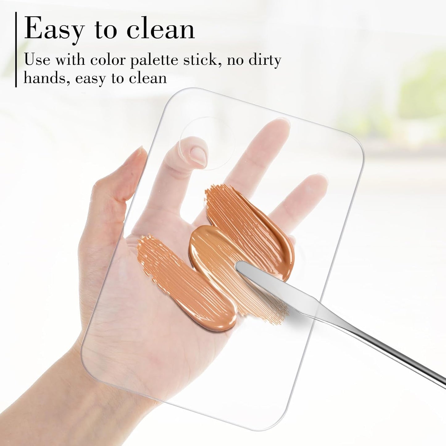 Makeup Palette Tray, Acrylic Foundation Palette with Spatula Tool, Makeup Mixing TrayApply for Foundation Eye Shadow Lipsticks Nail Art Professional Pigment Blending