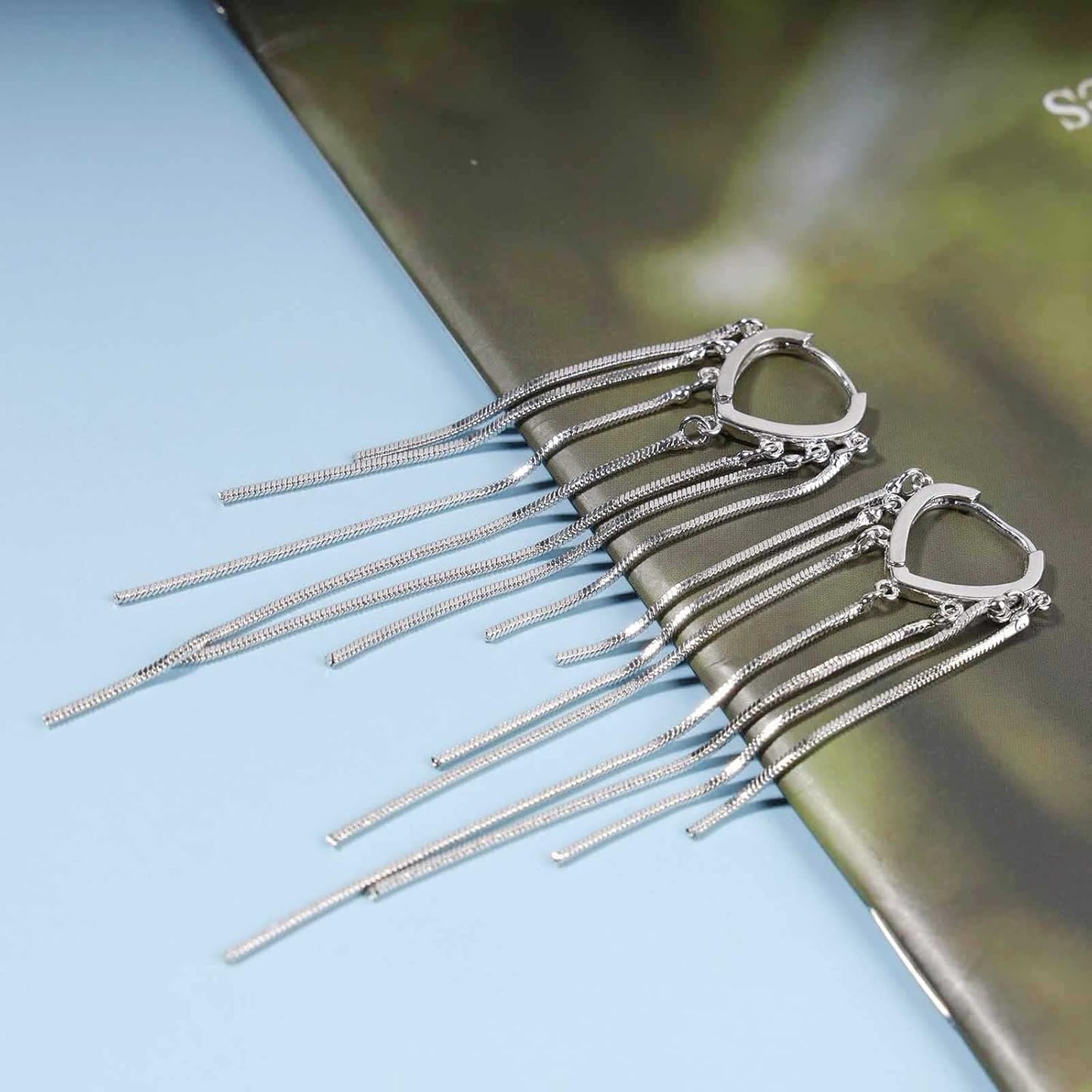 Boho Long Tassel Chain Earrings Fringe Drop Dangle Earrings Gold Dangling Chain Tassel Earrings Vintage Statement Earrings Jewelry for Women and Girls Gifts