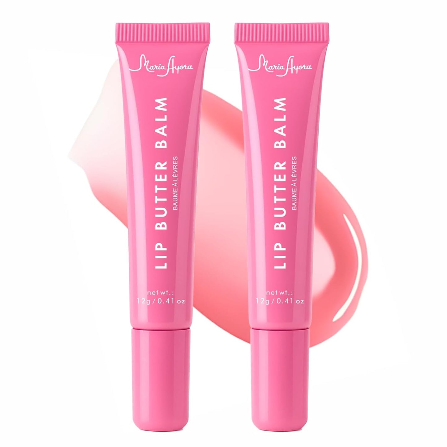Deep Hydrating Lip Butter Balm | Plump & Nourish with Shea Butter, Vitamin E, Peptides & Hyaluronic Acid | Vegan, Non-Sticky, Anti-Aging Lip Treatment Care (Sheer Pink-Unscented)