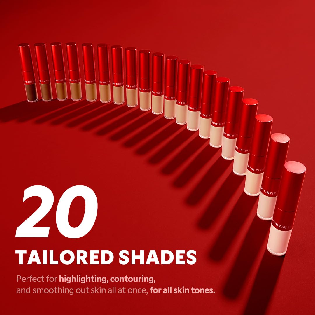 TIRTIR Glide&Hide Blurring Concealer - Creamy texture, Conceals dark circles and wrinkles, Dual formula (liquid tip & balm stick), Long-lasting wear, Korean Makeup, #4N, 0.28 Oz