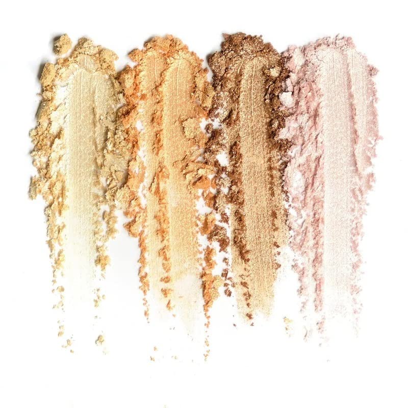 Beauty Bakerie Milk & Honey Highlighter Makeup Palette, Shimmer Highlighter for a Natural Glow, 4 Shades