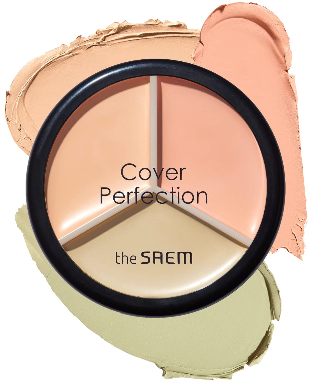 THESAEM Cover Perfection Triple Pot Concealer 03 Correct Up Beige - for Fair to Light Skin Tone - 3 Color Full Coverage Concealer - Covers Blemishes Spots, Dark Circles, Redness Skin