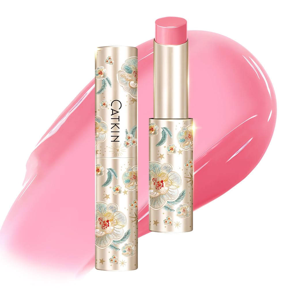 CATKIN Glossy Lip Balm Ultra Hydating Glow Lip Tinted Jelly Plump Melting Balm Shea Butter Repair Soothing For Dry Lips Dewy Finished 0.12 oz C06 BLOSSOM