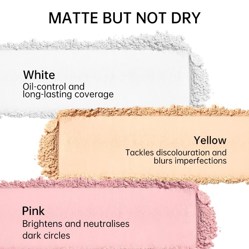 CATKIN Loose Setting Powder - Translucent Shimmer Finishing Powder, 3 Colors Even Skin Tone, Oil Control Makeup Pore Minimizing Powder with Velour Puff (0.42oz, C01 Shimmer for Oily Skin)