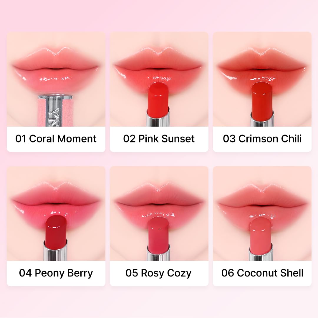 YNM Candy Gloss Balm (06 COCONUT SHELL, 3g) (+9 colors) K-beauty, Tinted, Color Lipstick Balm, Glossy, Moisture, korean, Jelly lips, Non-Sticky and Long-lasting