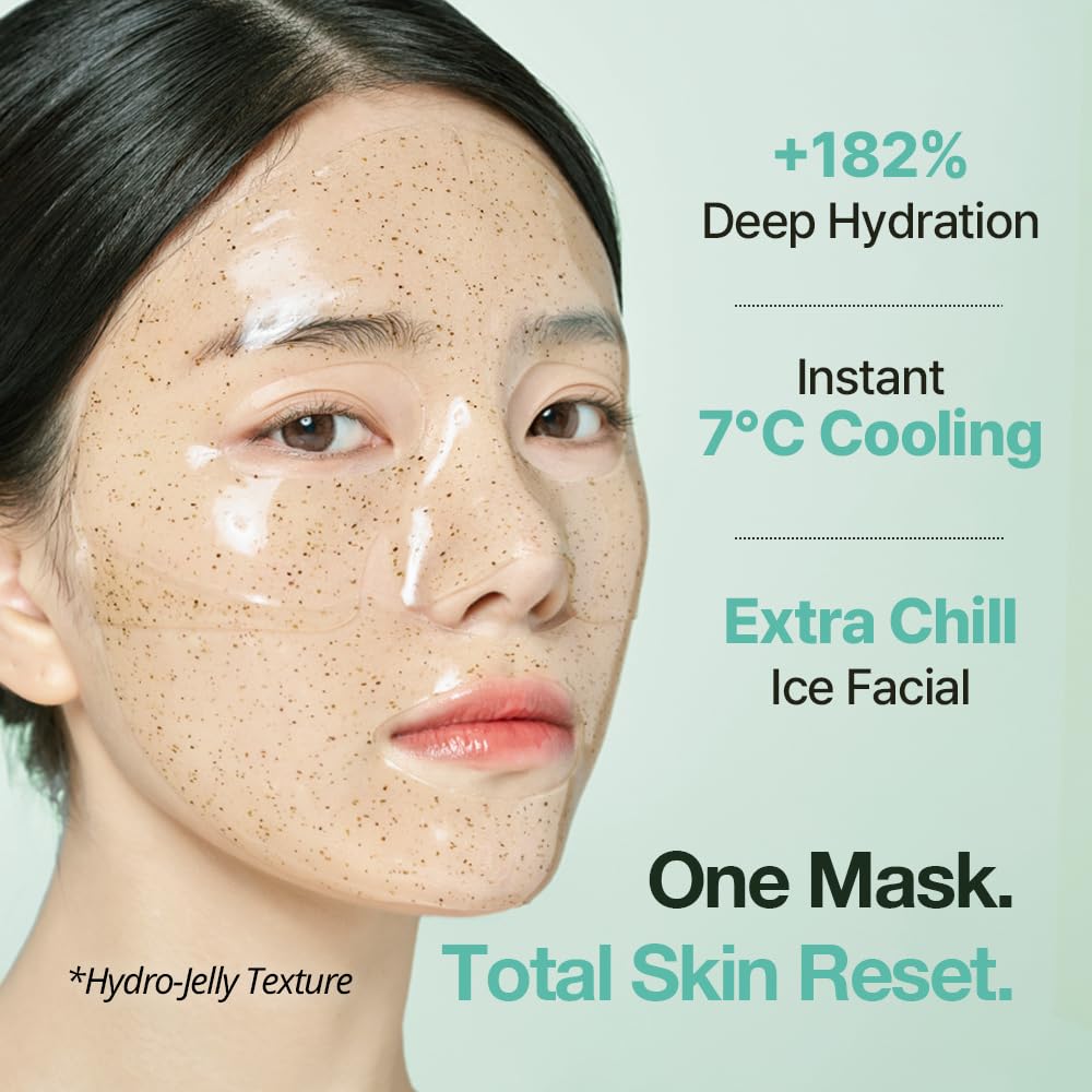 NDP Collagen Cica Cooling Hydro Mask – World’s First Freeze-Ready Hydrogel Face Mask with 55,000Da Vegan Collagen, Real Mugwort & Centella – Korean Mask for Sensitive Skin, 36g x 4ea