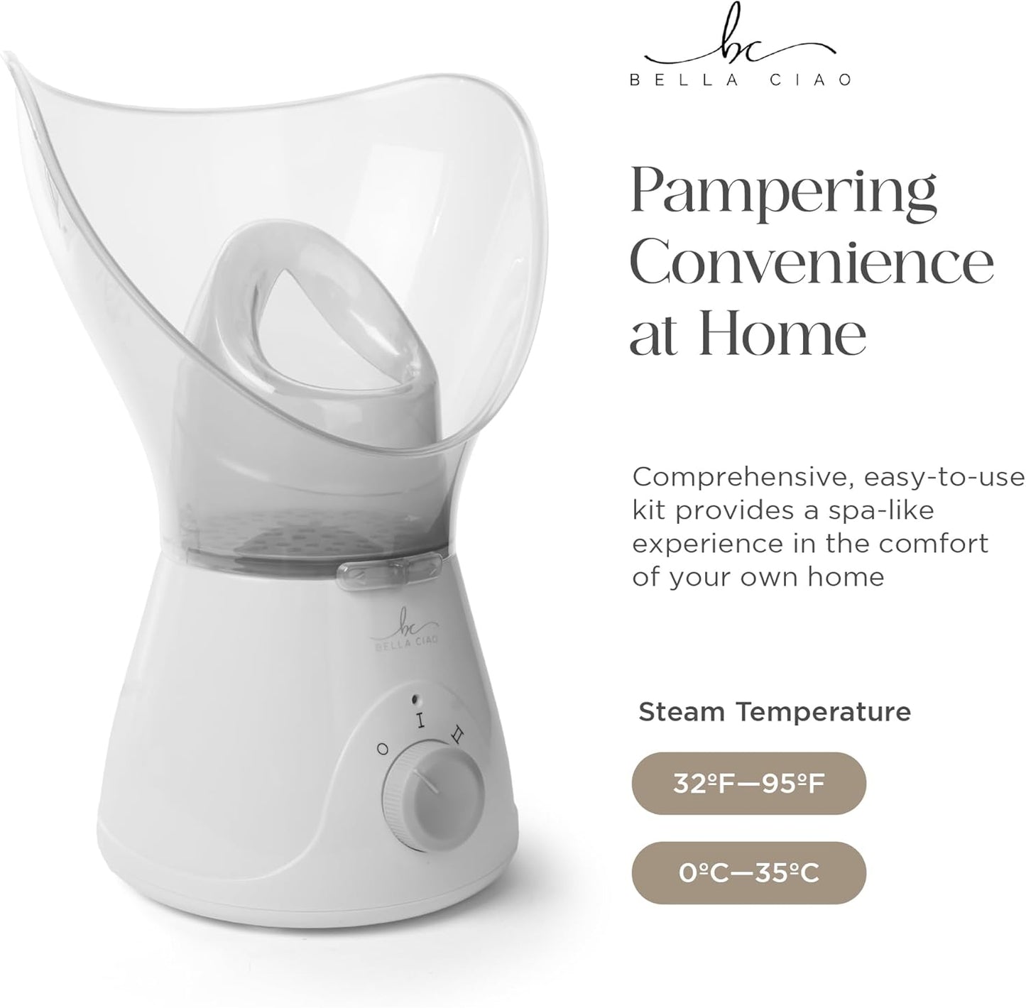 Bella Ciao 11-Piece Gentle Face Steamer Set with 2 Settings, At-Home Facial Spa Kit with Accessories, Facial Essentials, Includes Cleansing Brush and Blackhead-Remover Tools for Deep Pore Cleaning