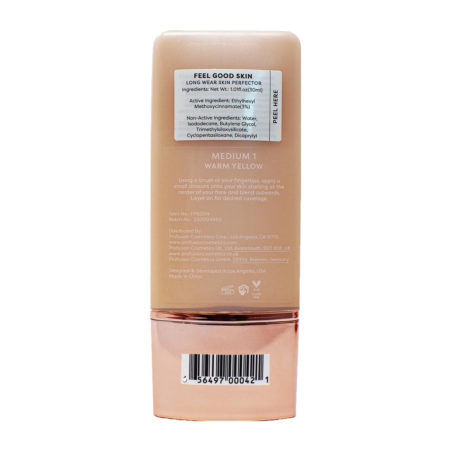 Profusion Cosmetics Lightweight Liquid Foundation for a Flawless and Elegant Radiance, Breathable Makeup for Improves Uneven Skin Tone, Cruelty-Free - Medium 1