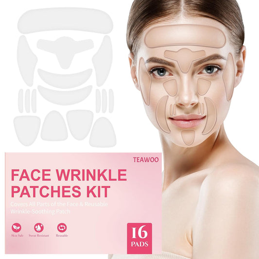 16 PCS Reusable Face Wrinkle Patches Kit | Face Patches for Wrinkles Overnight | Anti Wrinkle Patches | Facial Patches for Wrinkles | Forehead Wrinkle Patches | Face Lift Tape