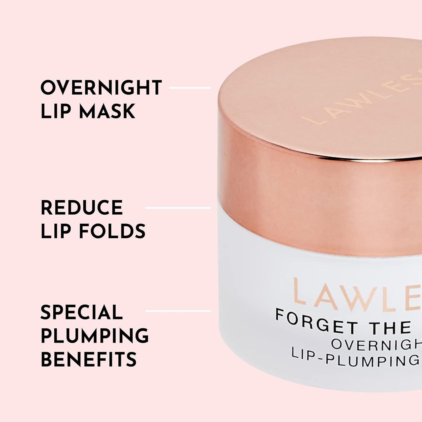 LAWLESS Forget the Filler Lip Mask - Sweet Dreams - Premium Overnight Lip Plumping Treatment with Natural Ingredients Designed to Plump, Hydrate, and Smooth Lips - 0.28 oz