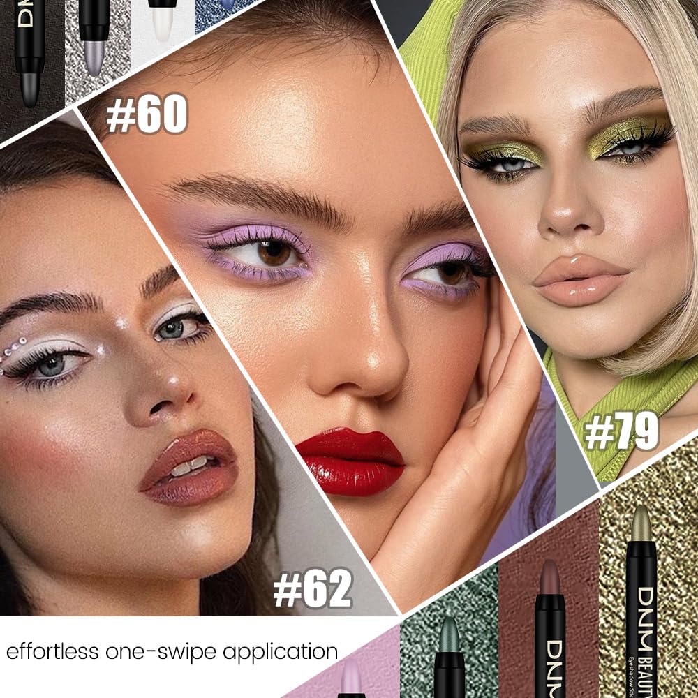 8Pcs Cream Eye Shadow Sticks Makeup for Women, Matte Shimmer Eyeliner Pencil Eyeshadow Brightener Stick for Eyes, Waterproof Eyeshadow Applicator Blendable sombras para ojos Set10#