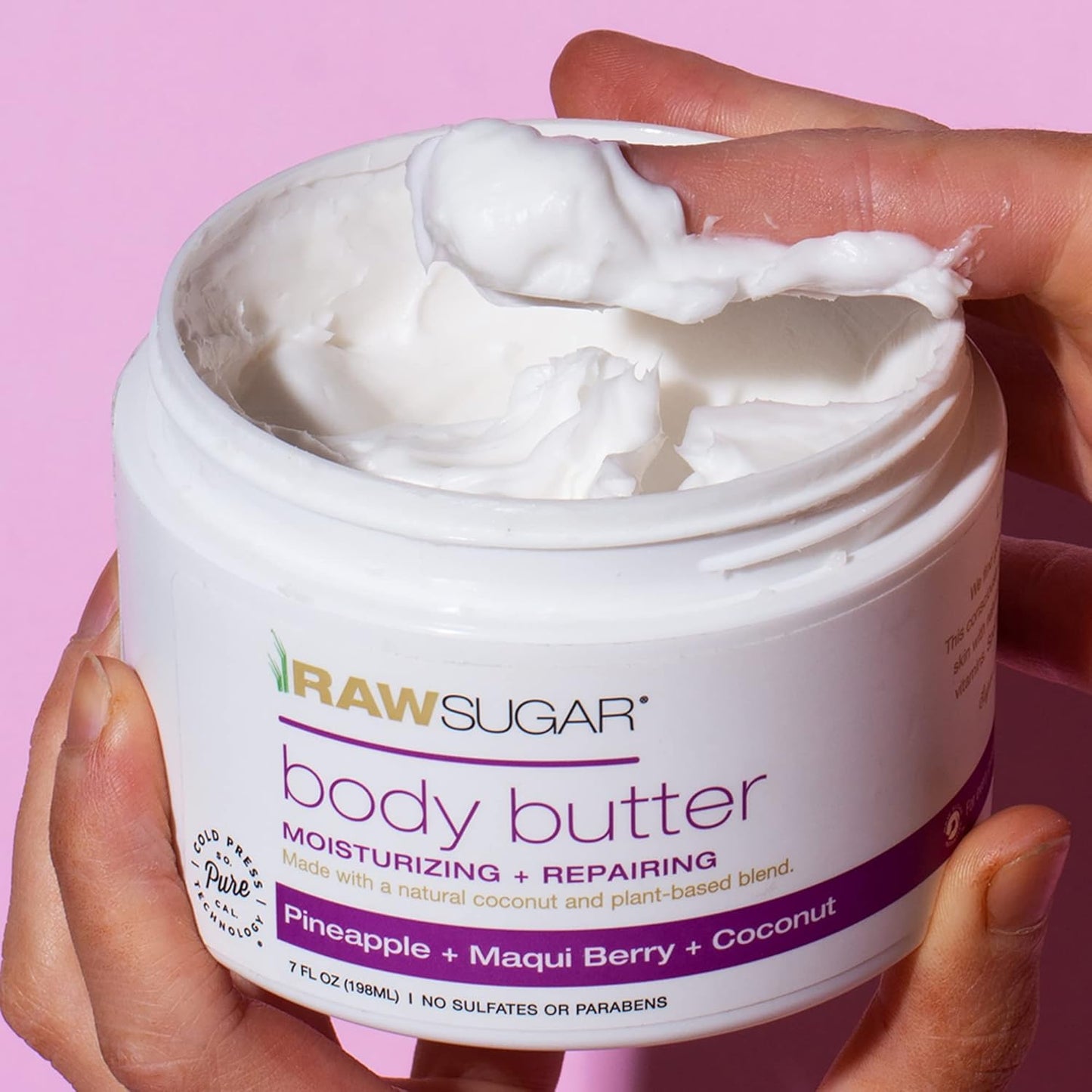 Raw Sugar Pineapple + Coconut + Maqui Berry Body Ritual Bundle - Exfoliating Body Scrub and Body Butter, Formulated without Sulfates + Parabens, Body Care Products for Women & Men