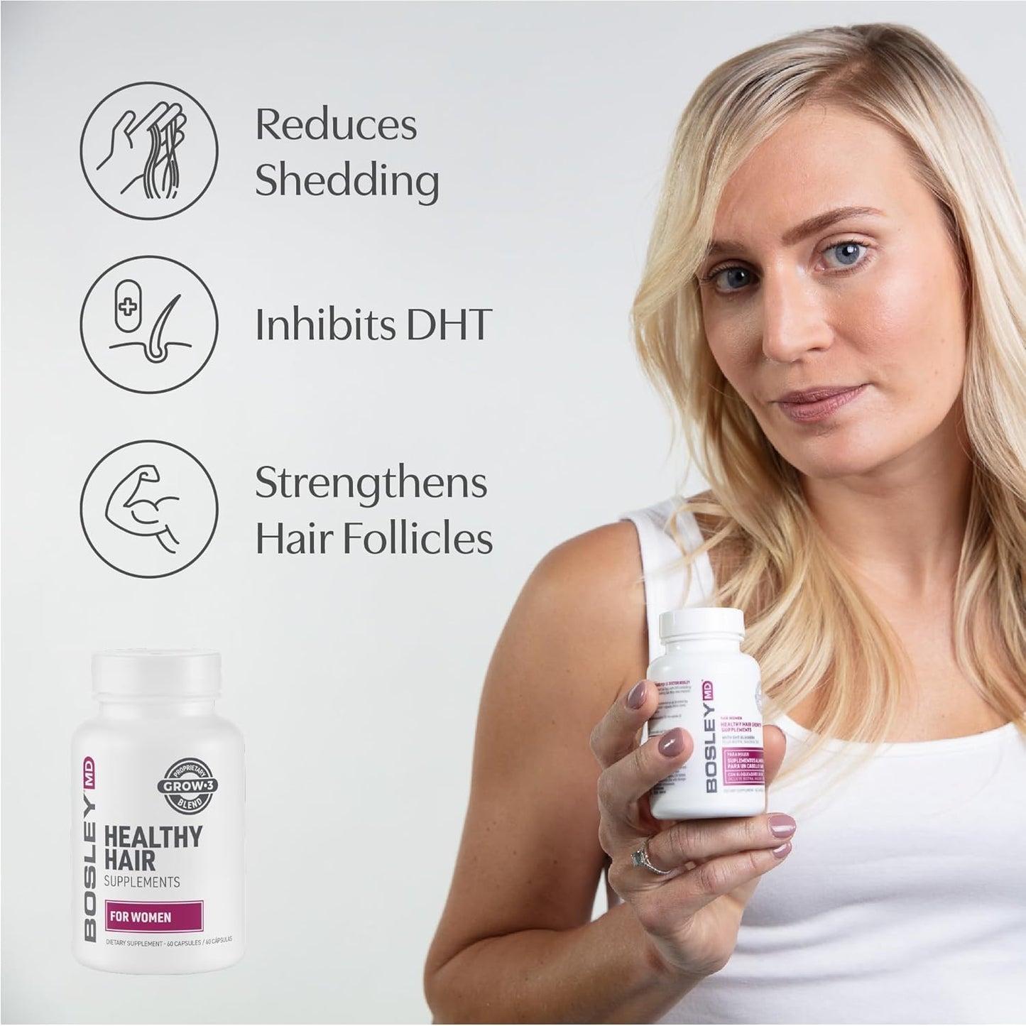 Women’s Healthy Hair Growth Supplements – DHT-Blocking Botanicals with Biotin, Niacin, Zinc & L-Lysine – Rich in Vitamins & Minerals – Supports Thicker, Fuller Hair – 60 Capsules (2-Month Supply)