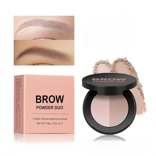 MAEPEOR Brow Powder Duo 6 Colors Natural Smooth Eyebrow Powder Professional Brow Contour Palette for Filler Defined & Sculpt (03 Gentle Taupe)
