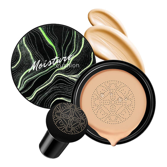 Mushroom Head Air Cushion CC Cream - BB Cream Face Makeup for Mature Skin, Moisturizing Cover Balm Foundation & Long-Lasting Color Correcting Concealer, Even Skin Tone for All Skin Types (Natural)