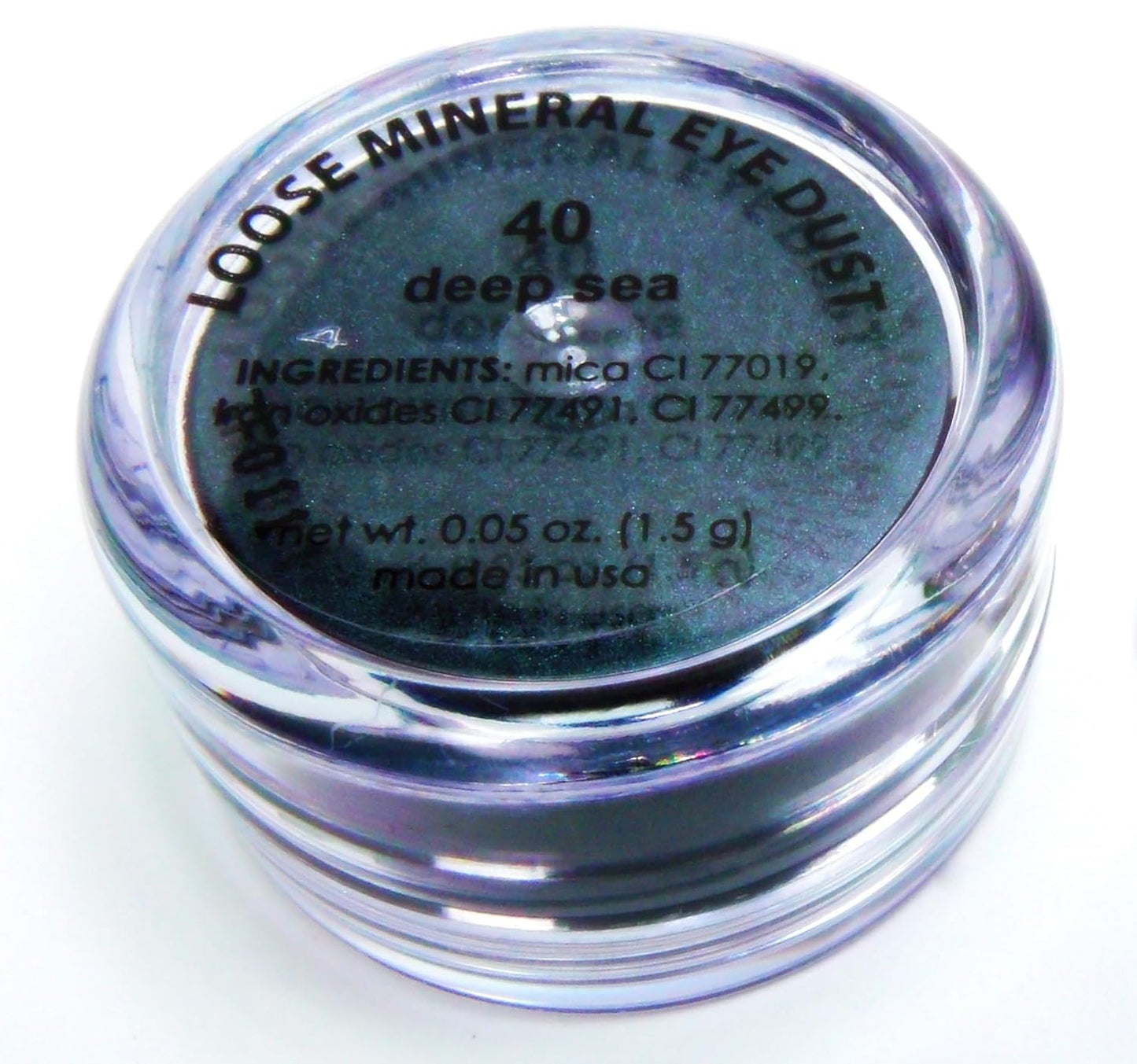 Deep Sea Blue Green Glitter Single Loose Mineral Powder Eyeshadow; Vegan, Talc & Paraben Free