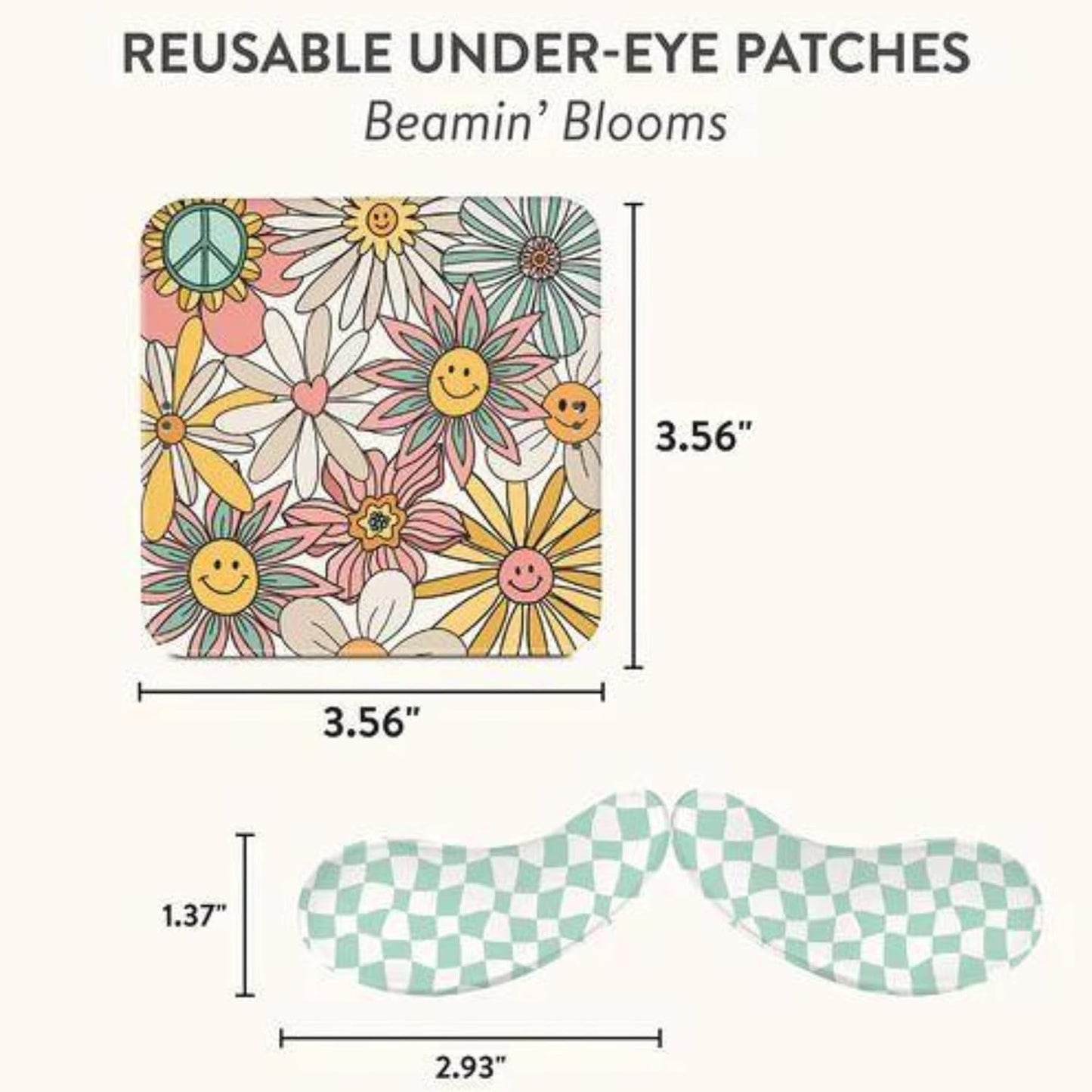 Studio Oh! Reusable Under-Eye Patches, Puffy Eyes Treatment and Under Eye Masks Skincare, 100% Silicone Eye Patches, Pairs with Favorite Serums or Creams, Beamin' Blooms