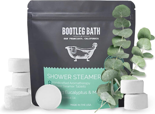 Shower Steamers Aromatherapy Eucalyptus and Mint 8 Pack, 100% Pure Essential Oil, All Natural, for Men and Women, Made in USA