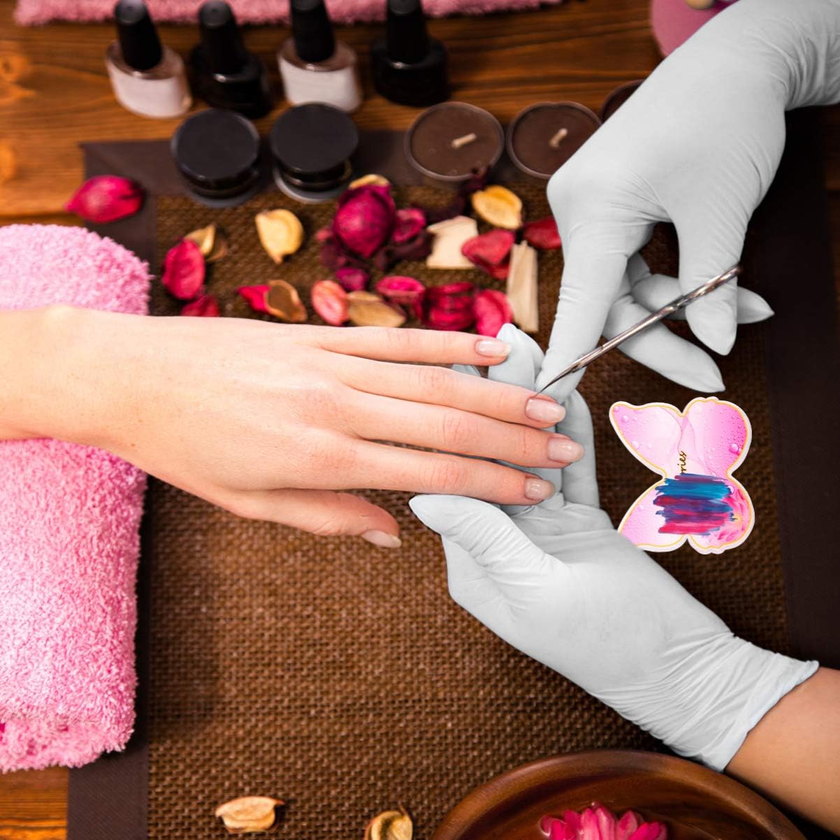 Minkissy 2pcs Resin Nail Art Palette Polish Holder Drawing Color Palette Nail Art Painting Gel Palette Manicure Tool Style 3