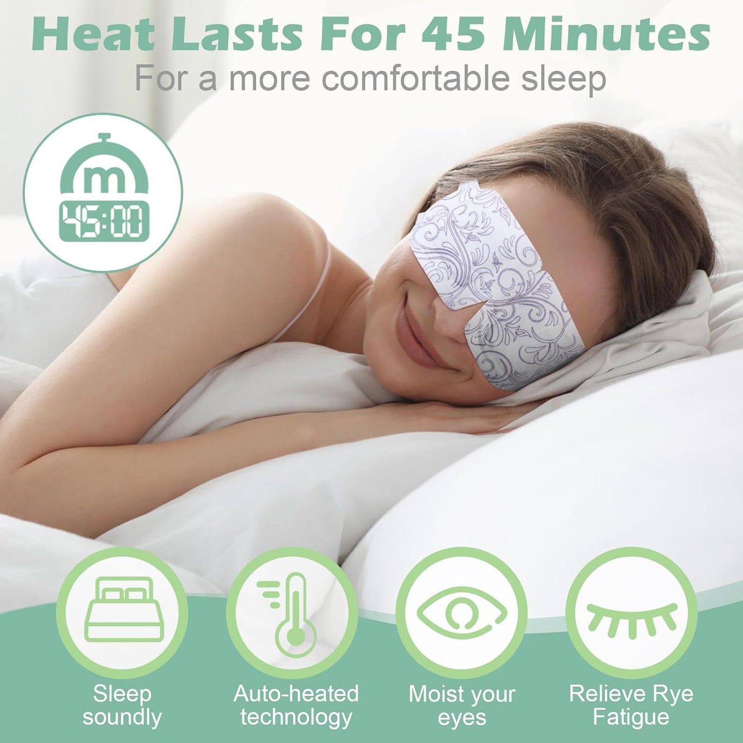 24 Packs Steam Eye Mask Disposable Self Heating Eye Mask for Dry Eyes Spa Warm Sleep Eye Mask for Home Office Travel Eyestrain Relieve (Unscented, Lavender, Chamomile)
