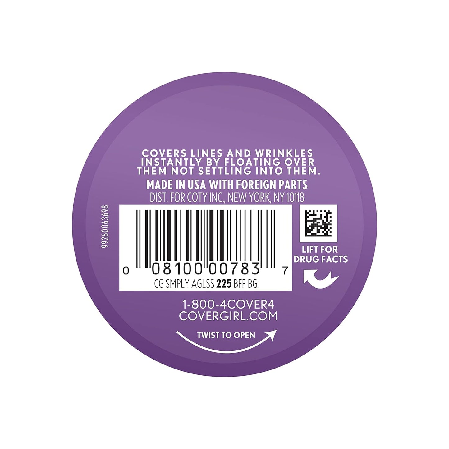 COVERGIRL Simply Ageless Instant Wrinkle Defying Foundation, SPF 28, Hyaluronic Complex & Vitamin C - 225 Buff Beige, Pack of 1