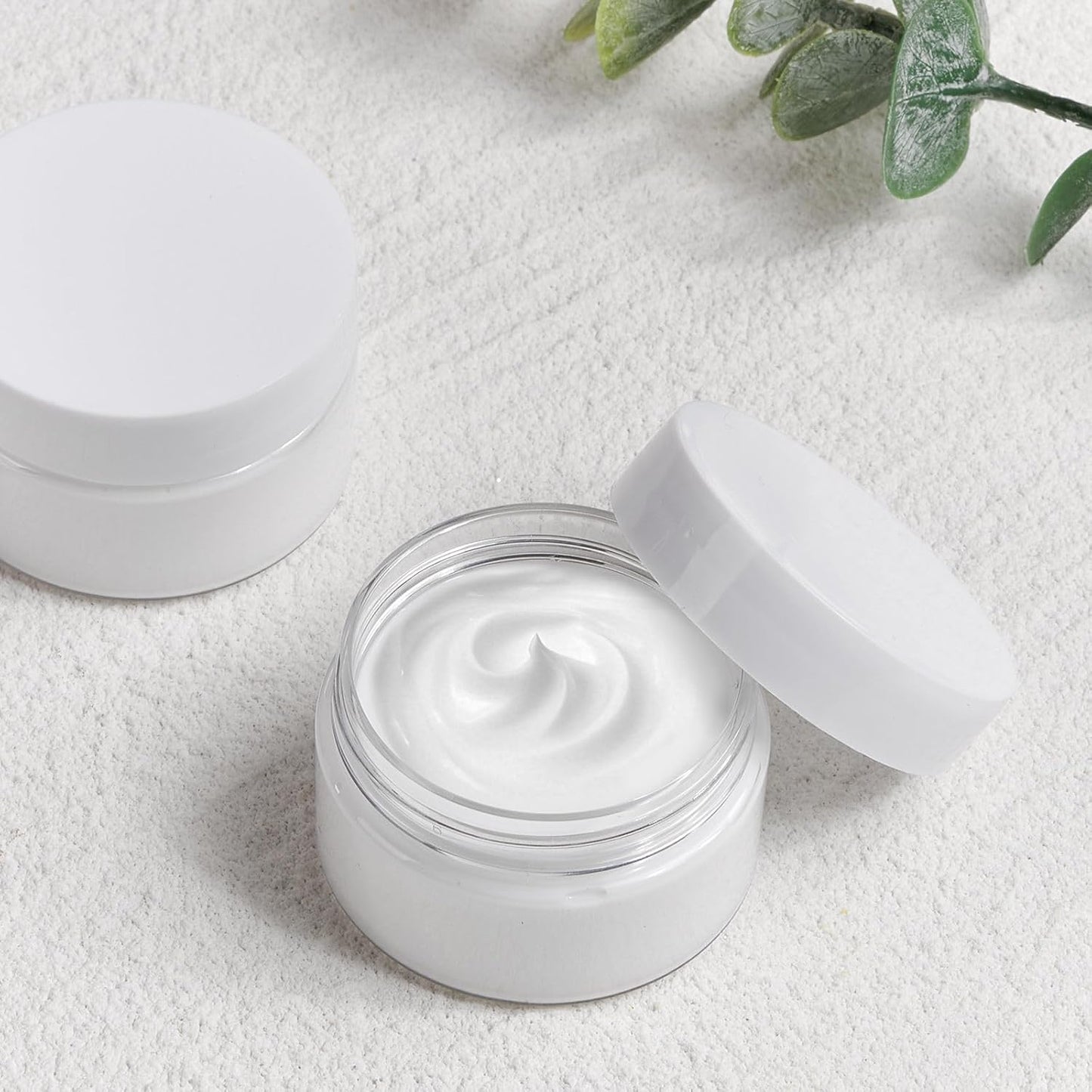 TUZAZO 24 Pack 1 Oz Small Plastic Container Jars with Lids and Labels BPA Free, Empty Round Clear Cosmetic Containers Plastic Slime Jars for Lotion, Cream, Ointments, Samples, Travel Storage (24)