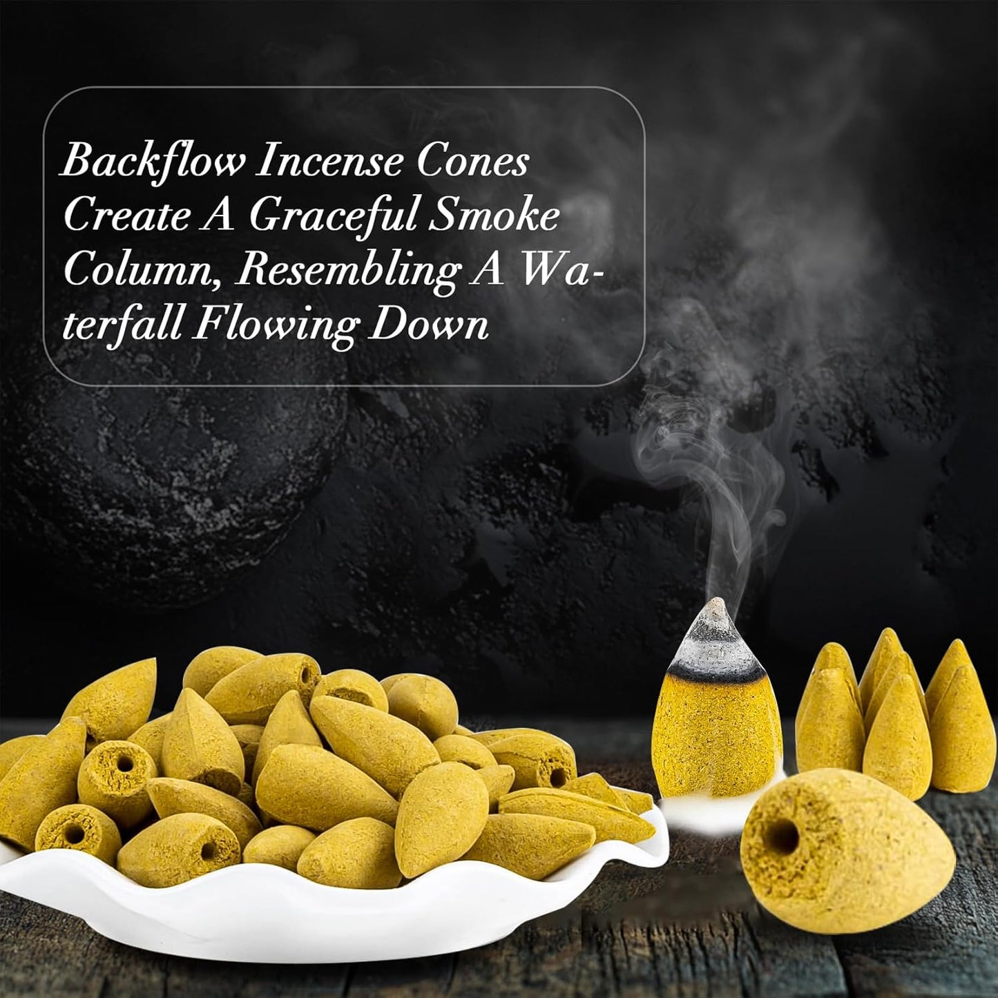 Sukh Backflow Incense Cones for Waterfall - 108 PCS Waterfall Scented Cone Bulk Aromatic Smoke Fountain for Aromatherapy Yoga Relaxation Home Decor(Jasmine Scents)
