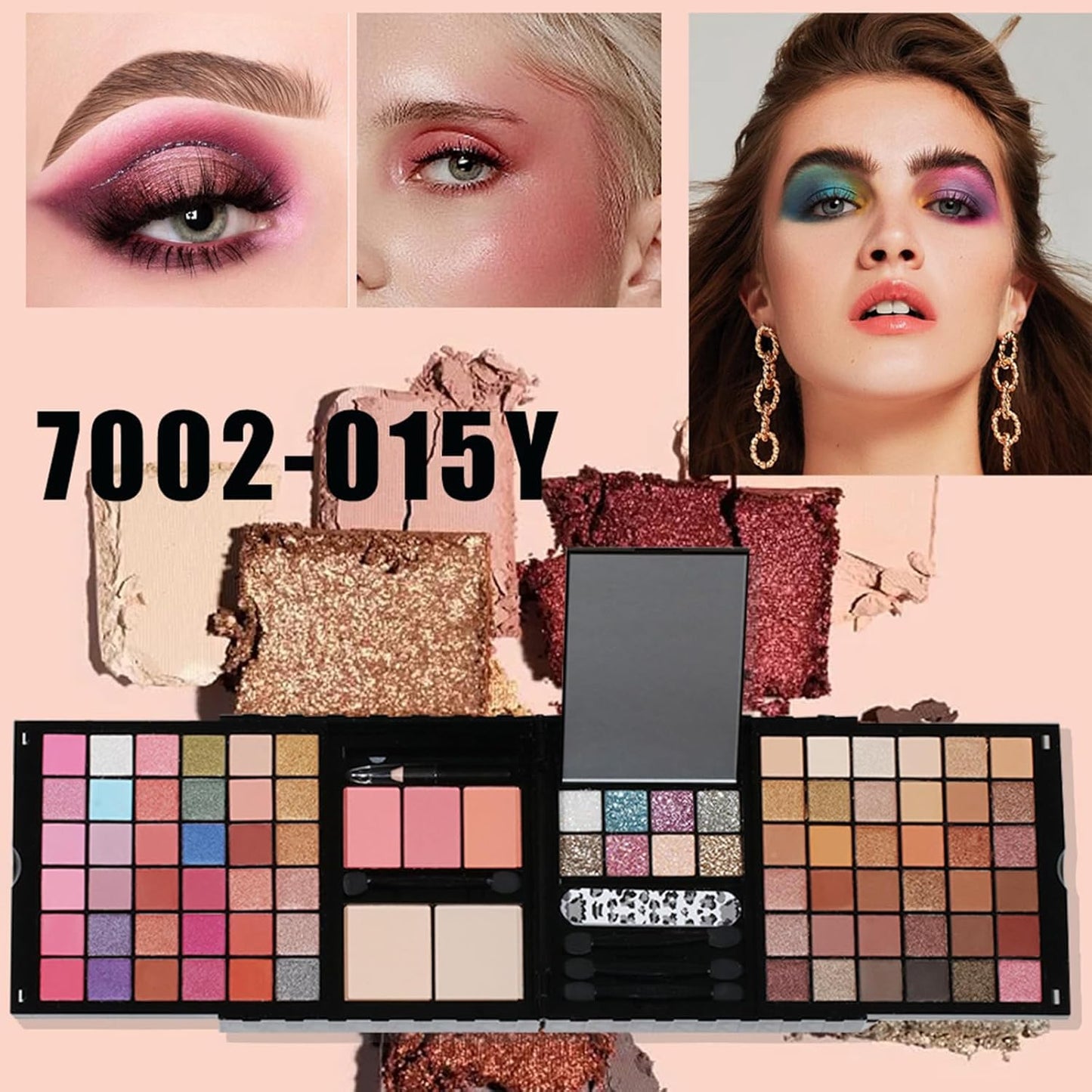 Makeup Sets, Multifunction Makeup Palettes with Mirror, 72 Color Eyeshadows/Compact Powder/Sequins/Bronzing Powder/Highlighter/Lip Color, Makeup kit for Women Full Kit - #D