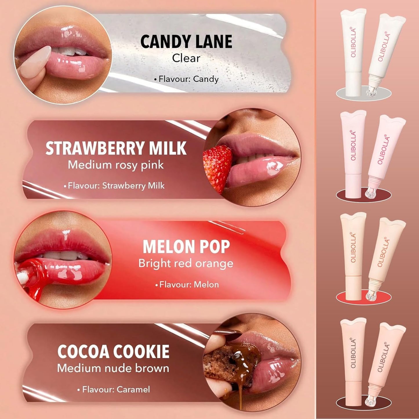 Tinted Lip Balm, Buildable Lip Color, Hydrate, Glossy, Lightweight, Sheer tint, 3-in-1 Moisture, Repair and Color, 0.33Oz(02 stawberry milk)