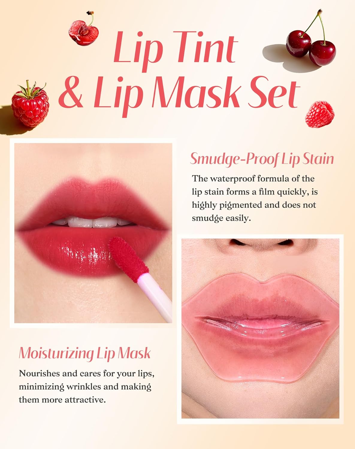 Lip Tint Stain Set, Lip Stain Long Lasting Lightweight Waterproof, Transfer-Proof, Non-sticky, Lip Makeup Matte Finish