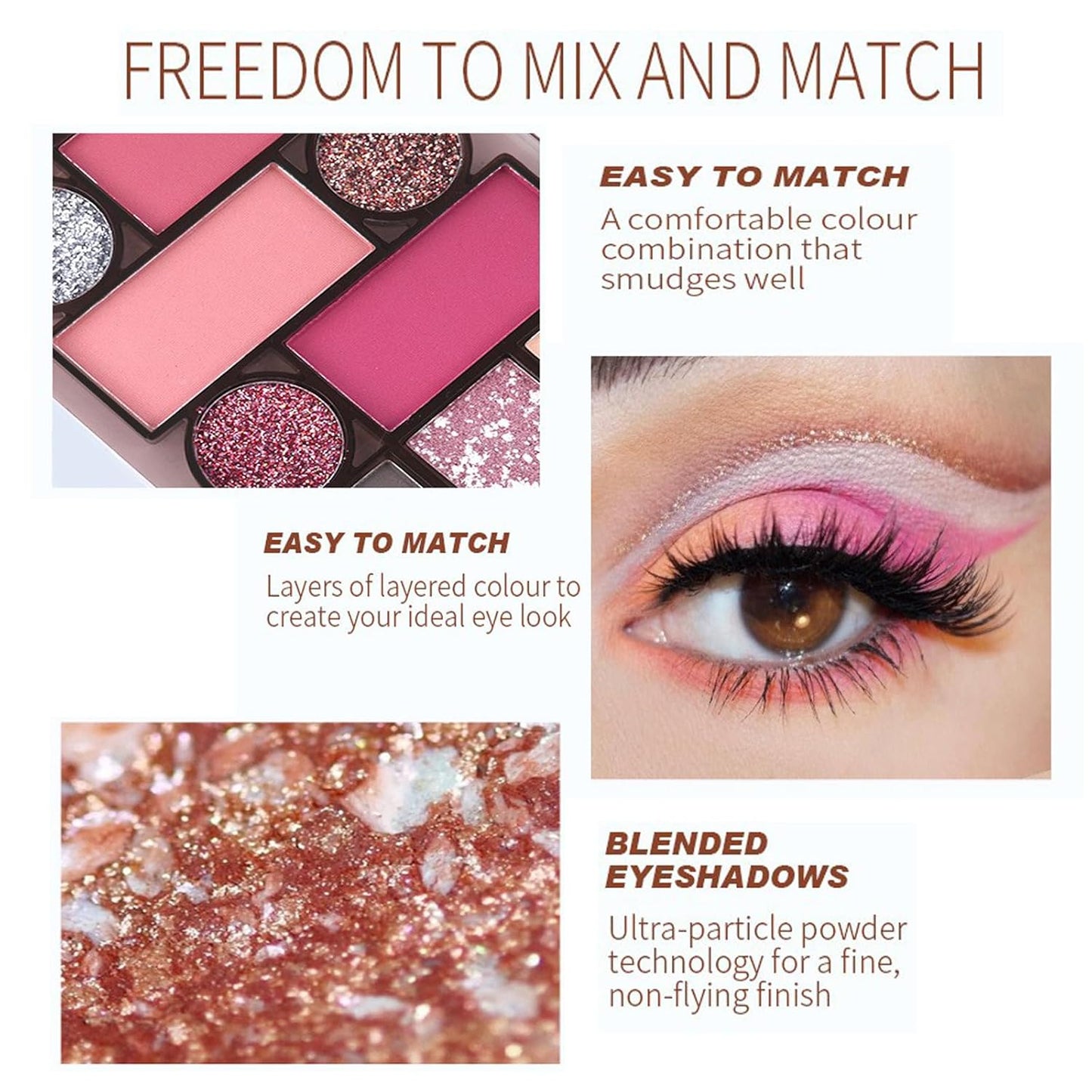 12 Colors Mini Glitter Eyeshadow Makeup Palette, Sexy Purple Shimmer Blush Highly Pigmented, Waterproof&Long Lasting paletas de sombras para de ojos, Quick Create a Flawless Look (03)