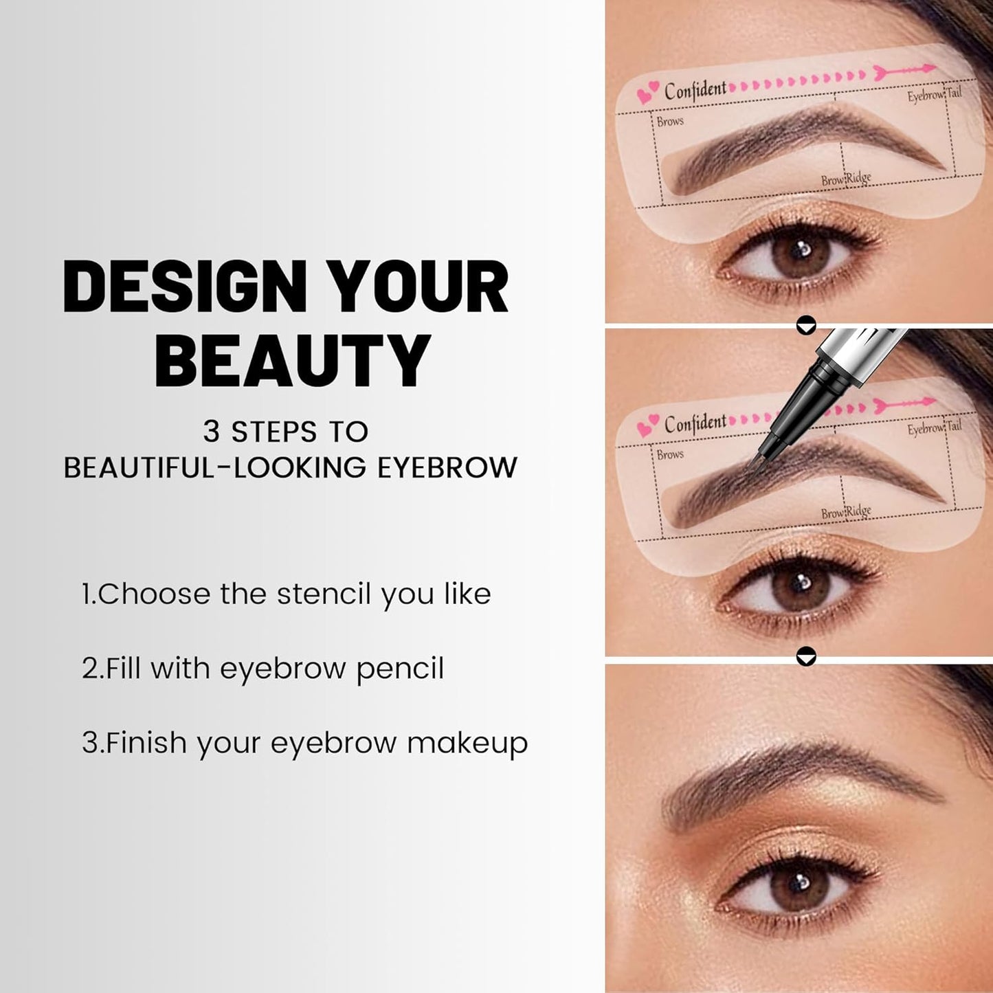 2 Pack 2 Fine Tip Eyebrow Pen, Waterproof Filling Faux Brow Makeup Pencils for Women with Precise Curved Brush-Tip to Fast Create Natural Hair-Like Brows, Last All-Day (Cool Brown)