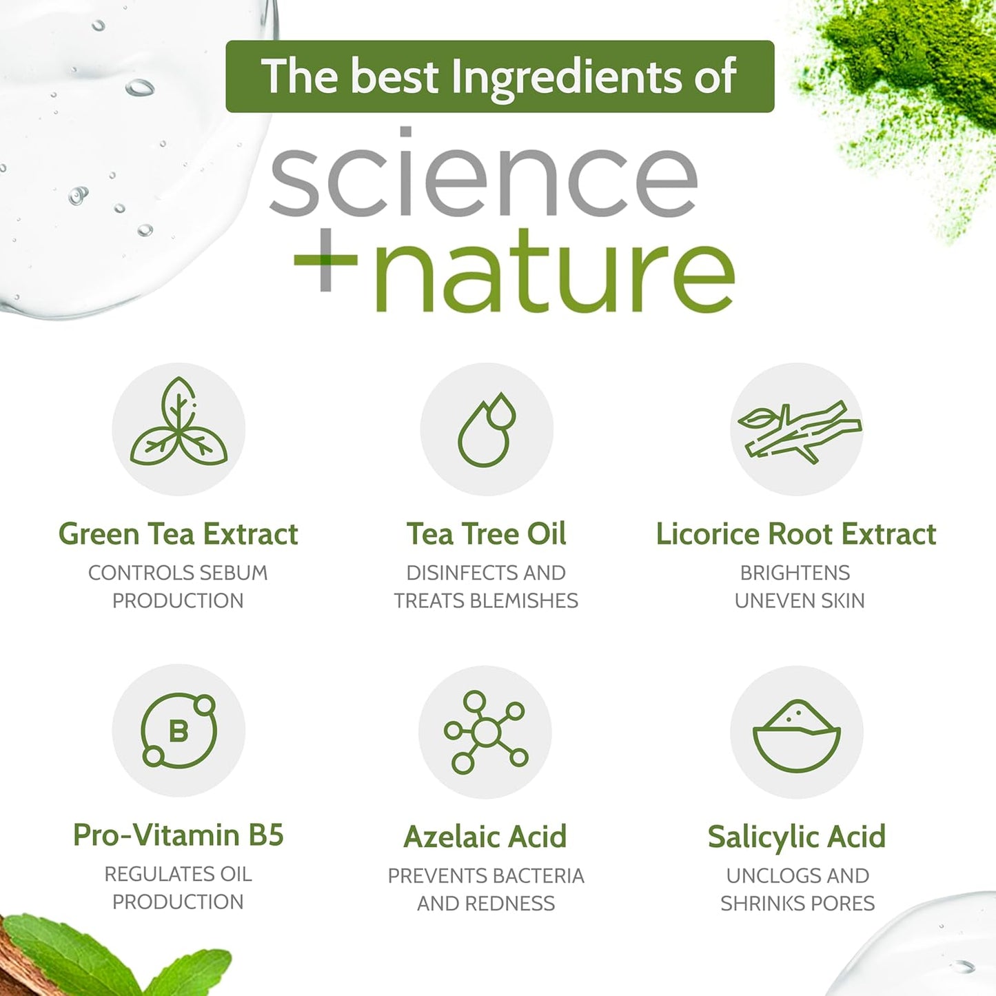 Exposed Skin Care Expanded Acne Treatment Kit - Includes Salicylic Acid Face Wash, Clearing Tonic, Treatment Serum with Benzoyl Peroxide, Clear Pore Serum, Moisture Complex - Made for All Skin Types