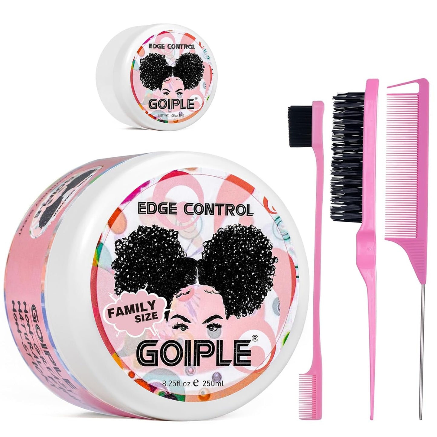 8.25 OZ Edge Control Wax for Women Strong Hold Non-greasy Edge Smoother, Edge Control for Back Hair Extreme Hold Pack, Hair Gel for All Hair Types, No Flaking, Extra Hold Water-based Edge Stay Gel Set