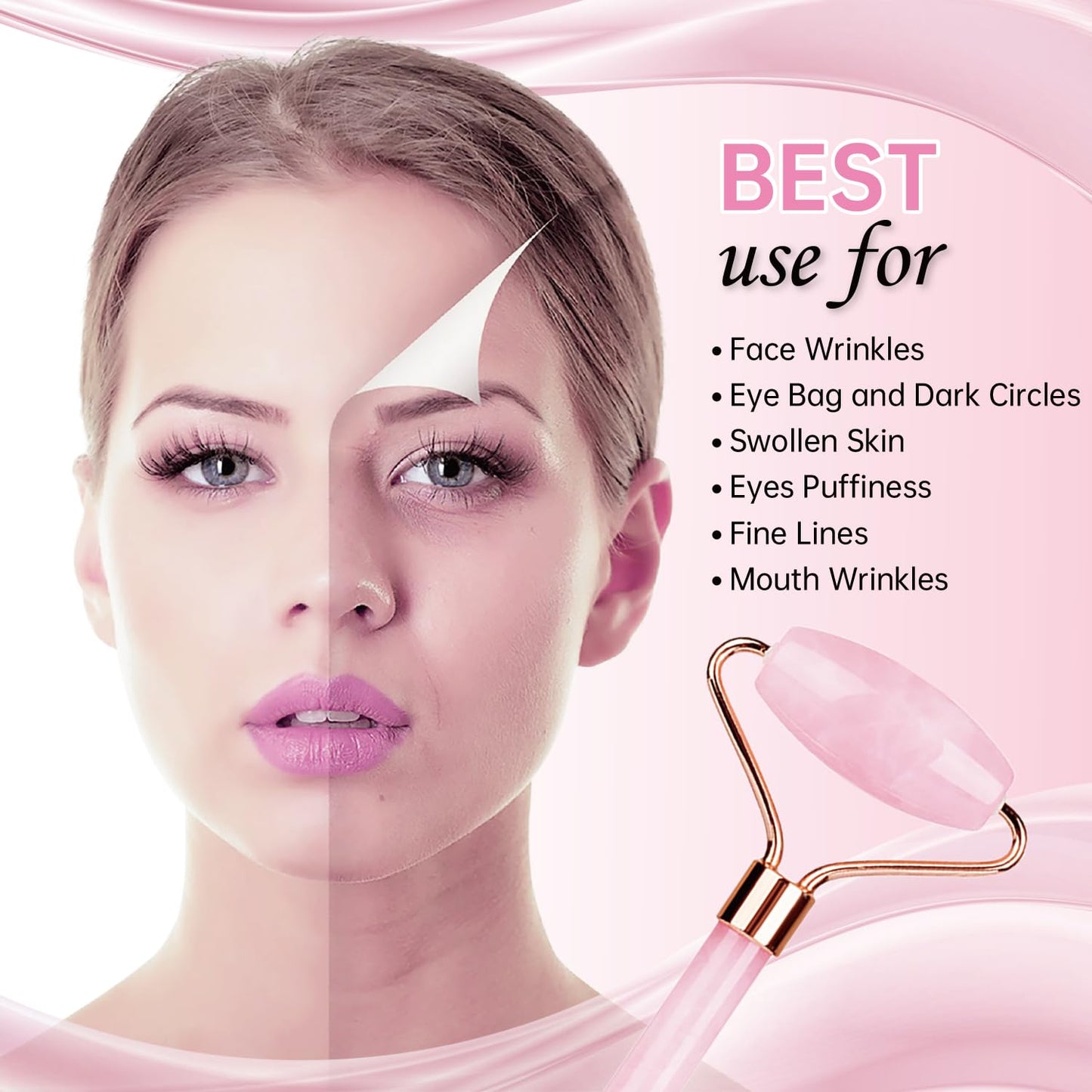 ZNÖCUETÖD Ice Face Roller Facial Jade Roller and Ice Face Mask Cold Cooling Gel Mask Gift Set for Women Face Aging Wrinkles Lifting Firming Puffy Eyes, Eye Face Neck Roller Massager SPA Tools