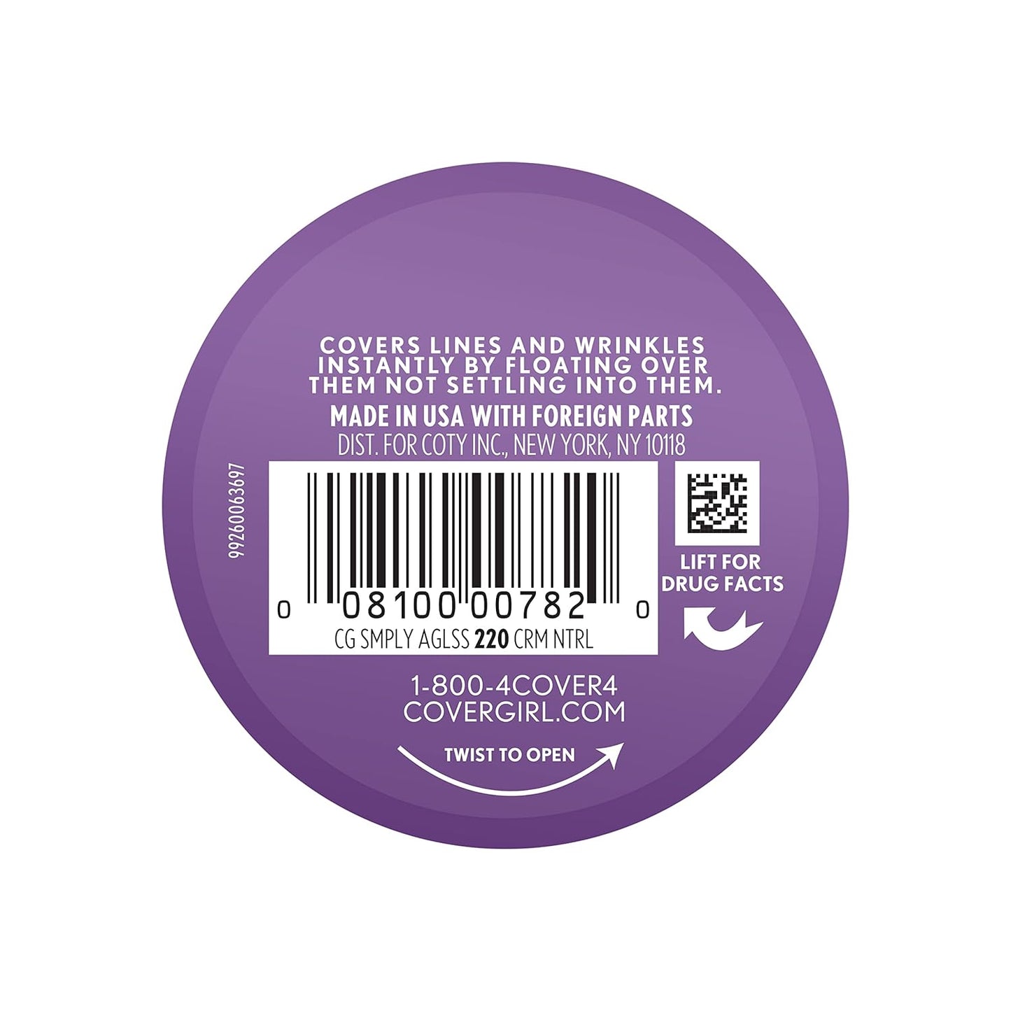 COVERGIRL & Olay Simply Ageless Instant Wrinkle-Defying Foundation, Creamy Natural 0.44 Fl Oz (Pack of 1)