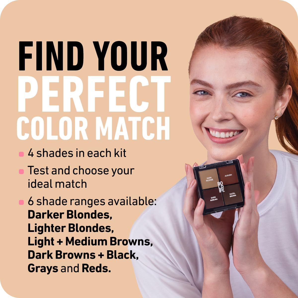 BOLDIFY Hairline Powder Color Sample Kit - Root Touch Up Hair Color for Gray Coverage - Bald Spot Concealing Hair Powder for Women & Men - 48-Hour Stain-Proof - Light + Medium Browns