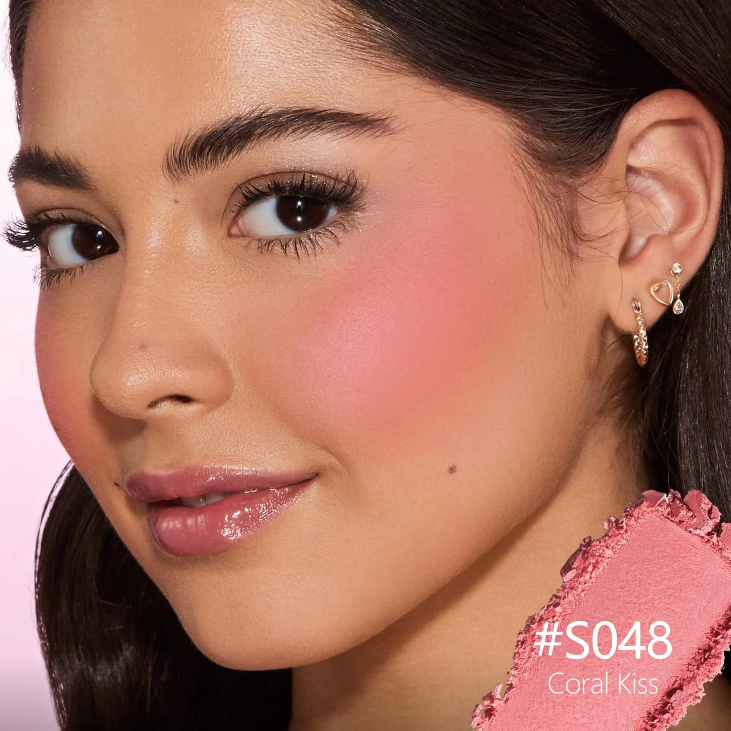 Blush Palette Duo – Cream & Powder Blush Set in Pink, Long-Wearing & Moisturizing, Easy to Blend,Radiant Coverage for Cheeks, Eyes & Lips, Magnetic Makeup Palette Compatible (2-Pack, Coral Kiss)